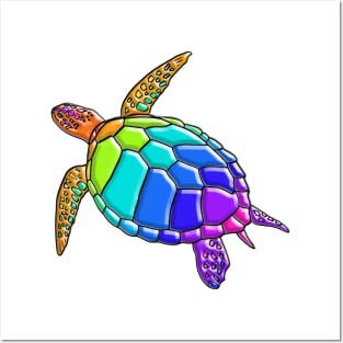 Rainbow Turtle Posters and Art